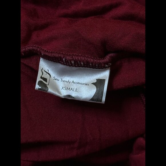 Sew Trendy Maternity Gown XS Womens Red Maxi Chiffon Knit Long Sleeve - Picture 7 of 8